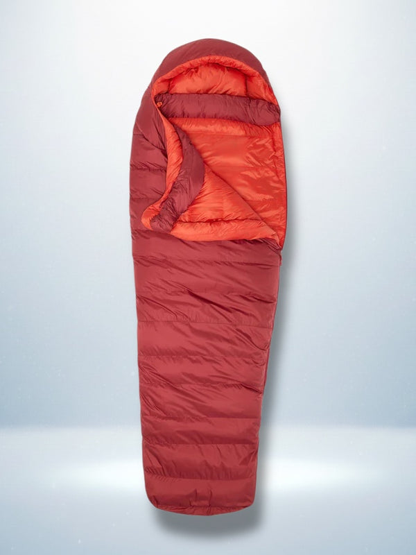 The Ascent 900 | High-Insulation Hydrophobic Down Sleeping Bag in Crimson Red
