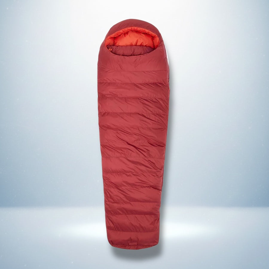 The Ascent 900 | High-Insulation Hydrophobic Down Sleeping Bag in Crimson Red