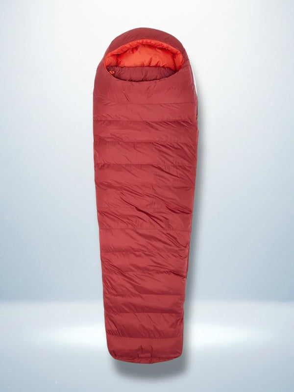 The Ascent 900 | High-Insulation Hydrophobic Down Sleeping Bag in Crimson Red