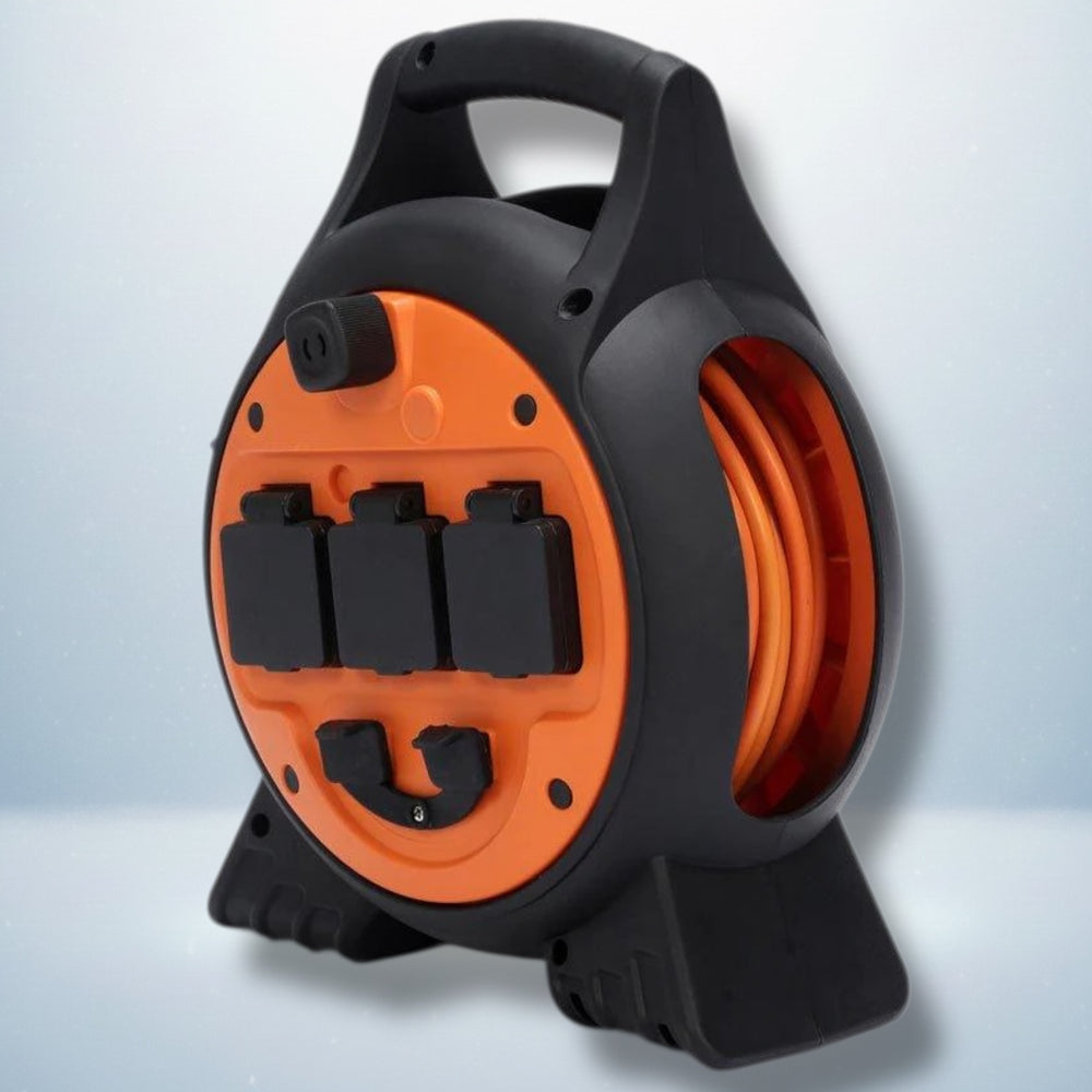 The Mobile Mains Roller | 15m Weatherproof Power Unit with USB & 3-Pin Outlets